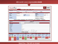 Office worker screen displaying form details
